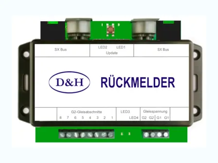 [dh-ruck-gen2] Doehler&Haass Rückmelder Spur Neutral Rückmelder für acht Gleisabschnitte, Gen2